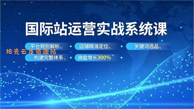 国际站运营实战系统课，平台规则解析、店铺精准定位、关键词选品，构建完整体系询盘增长300%-百度网盘