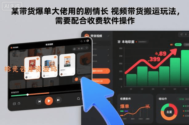【精品网创】某带货爆单大佬用的剧情长视频带货搬运玩法，需要配合收费软件操作